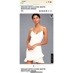 Lulu’s Sealed With a Kiss White Bodycon Dress Sm
